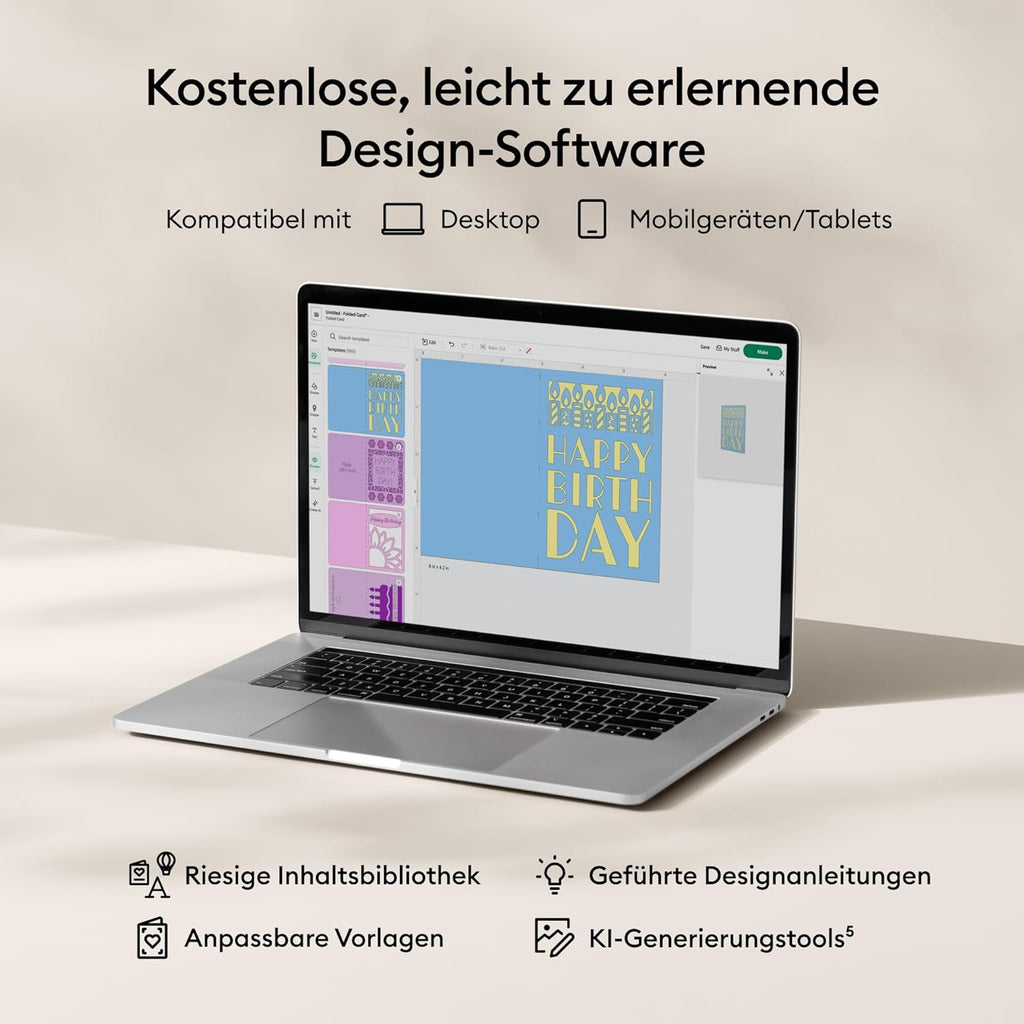 Cricut Joy™ 2 Ultimate Bundle + Digitale Inhalte, Intelligente kompakte Schneidemaschine mit Heißpresse für DIY-Bastelprojekte, individuelle Karten, Aufkleber & Etiketten