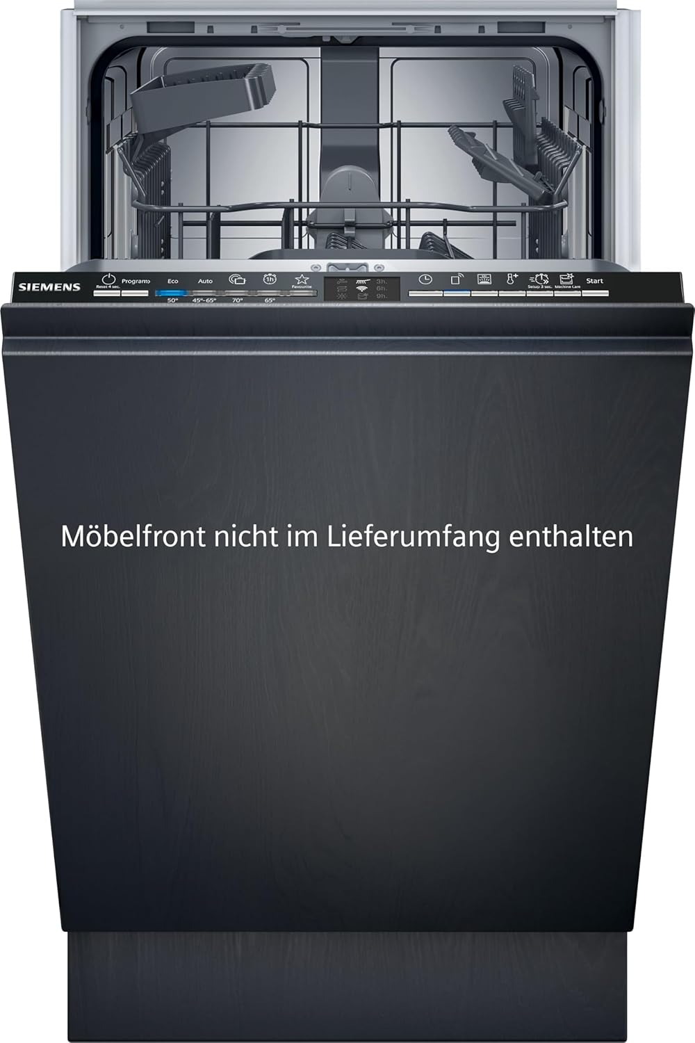 Siemens SR65YX08ME, iQ500 Smarter Geschirrspüler Vollintegriert, 45 cm breit, Besteckschublade, Zeolith, extra leise, aquaStop, automatische Türöffnung nach Programmende, varioSpeed, Innenbeleuchtung