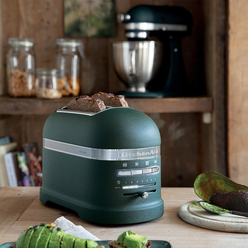 KitchenAid Toaster für 2 Scheiben mit Sandwich-Zange | Artisan | Retro Toast Machine | Verschiedene Funktionen und Bräunungsstufen | Grün