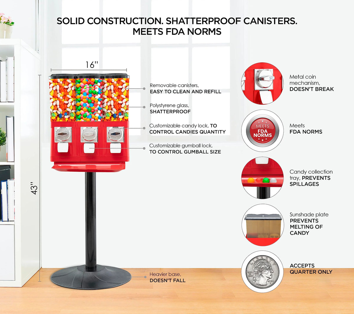 Dispensador Comercial de Máquinas con Contenedores Removibles