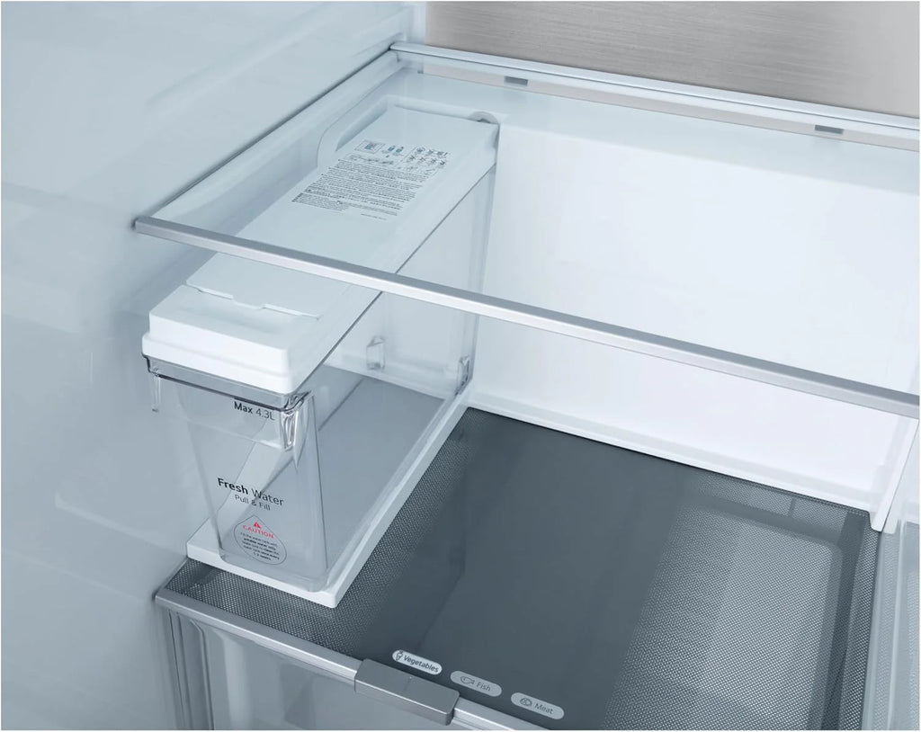 LG GSGV81PYLL Side by Side Kühlschrank, Klasse E, 635 L, Instaview, Kühlschrank mit Gefrierfach, Eis-, Crushed Ice- Wasserspender, Total NoFrost, Smart Inverter Kompressor, Wi-Fi