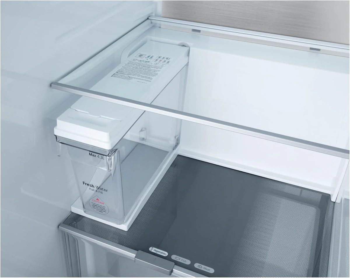 LG GSGV81PYLL Side by Side Kühlschrank, Klasse E, 635 L, Instaview, Kühlschrank mit Gefrierfach, Eis-, Crushed Ice- Wasserspender, Total NoFrost, Smart Inverter Kompressor, Wi-Fi