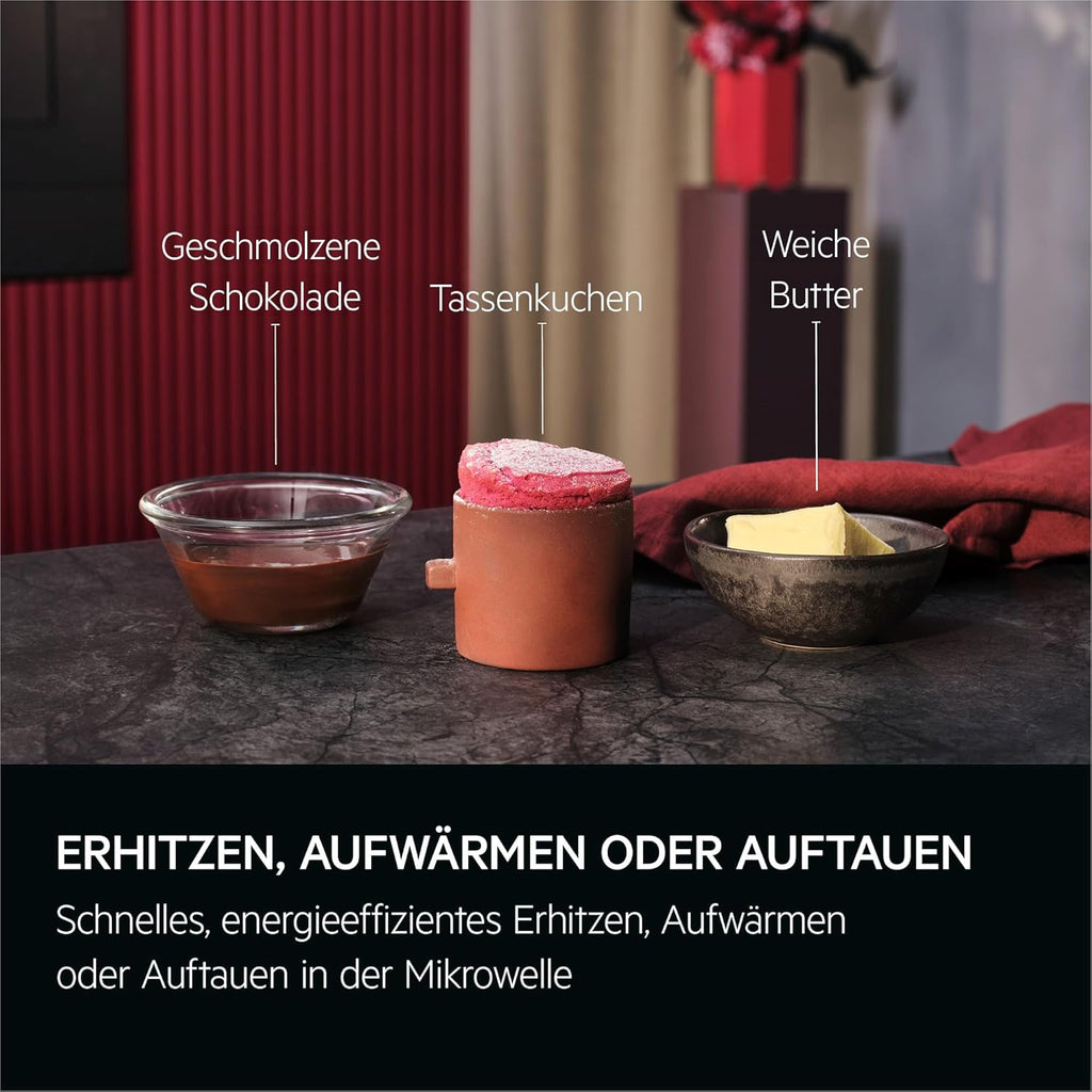 AEG Einbau-Mikrowelle Serie 6000 mit Steam Set - 60 cm - 17 L Garraum - Touch-Bedienung - Display mit Uhr - Auftau-Funktion - Drehteller Ø 272 mm - Schwarz - TB6SM171DB