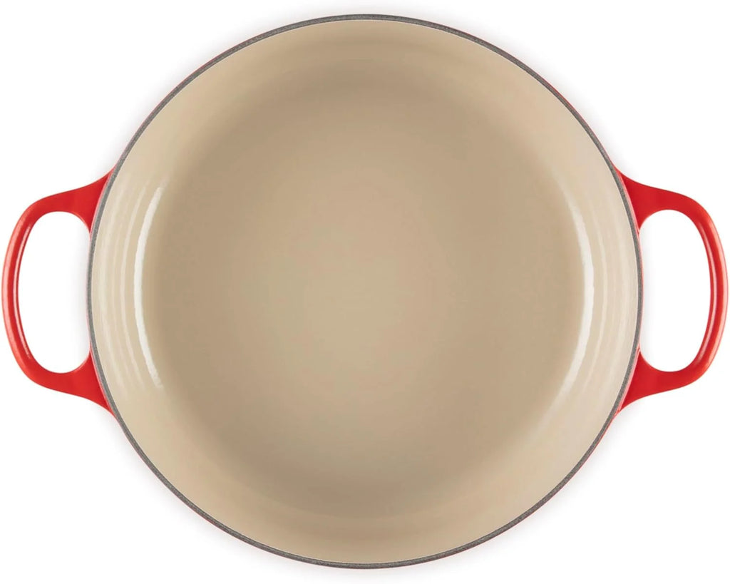 LE CREUSET Cocotte Ronde Basse en Fonte émaillée Signature, 30 cm, 6,2 L, Cerise, 21179300602430