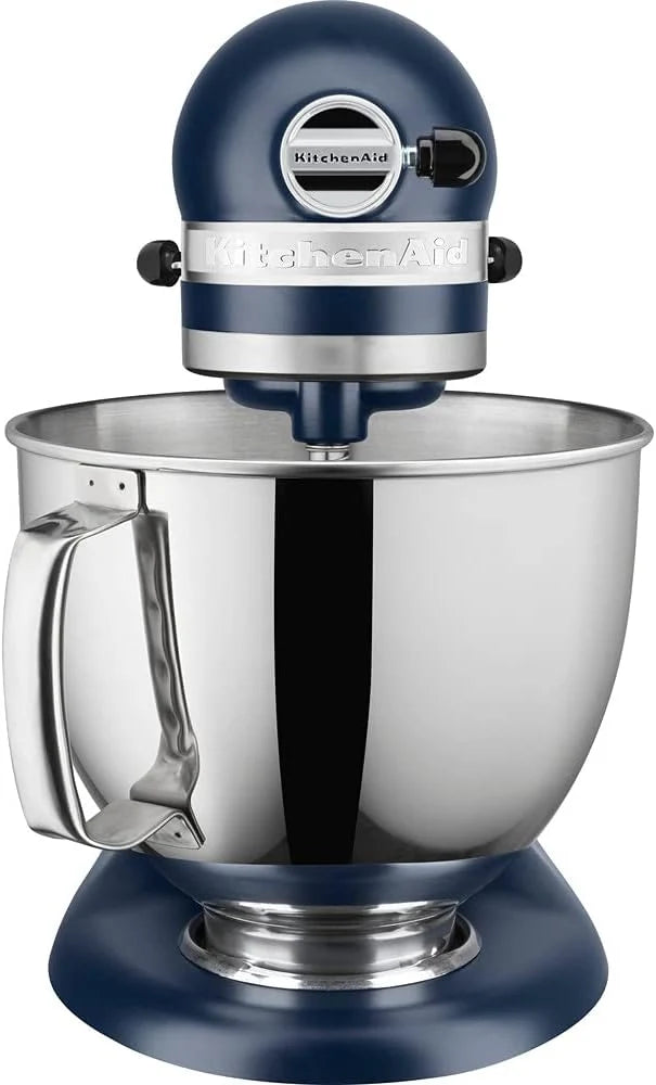 KitchenAid Robot Pâtissier - Artisan - Robot cuisine multifonctions à tête inclinable - Batteur avec 5 accessoires et 2 bols inox de 4,8 et 3 L - Bleu encre
