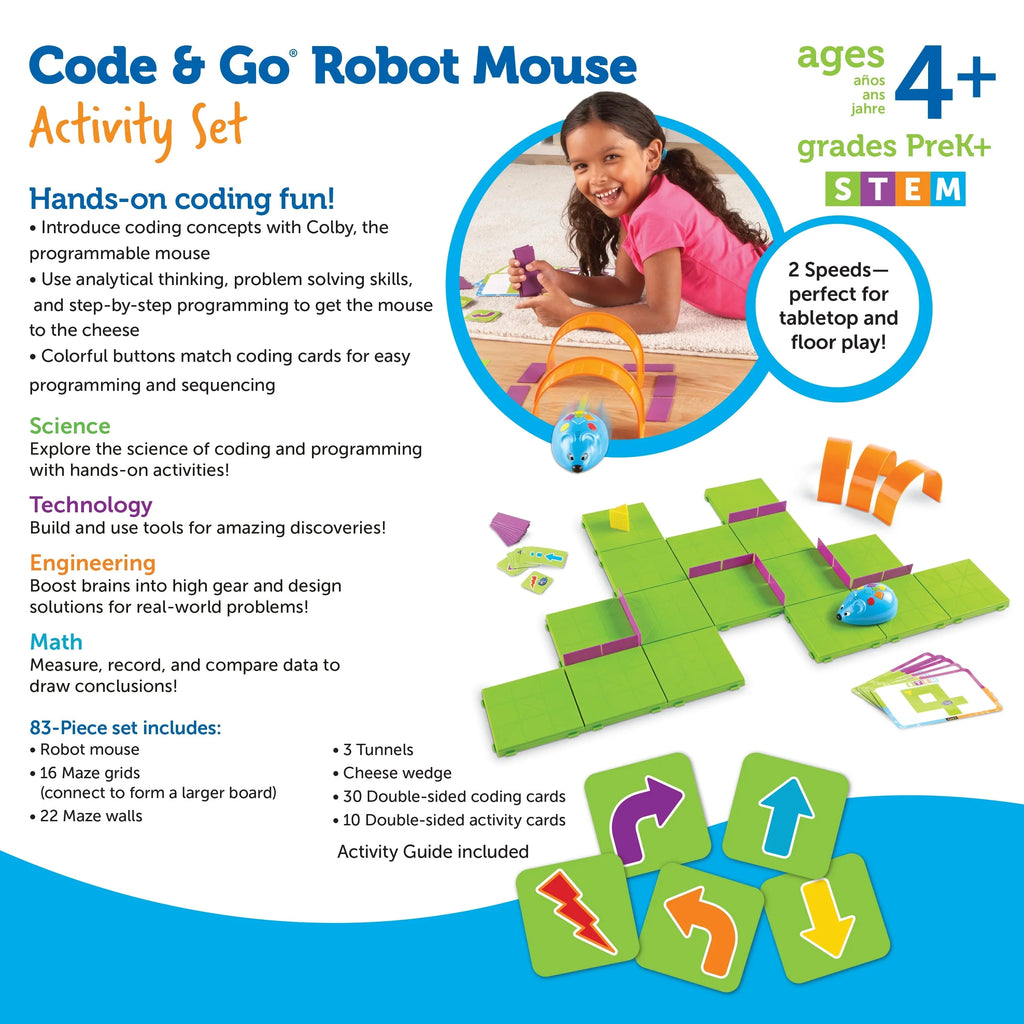Learning Resources Robot Mouse STEM Activity Set, Juguetes de Ingeniería, Edades 4+