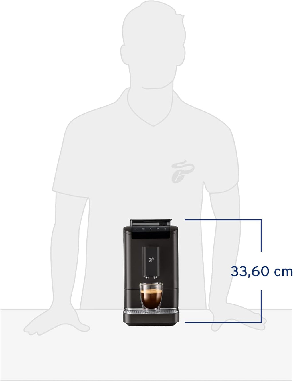 Tchibo Kaffeevollautomat Esperto2 Caffè mit 2-Tassen-Funktion für Caffè Crema und Espresso, Granite Black - INKLUSIVE Kaffeeprobierset GRATIS