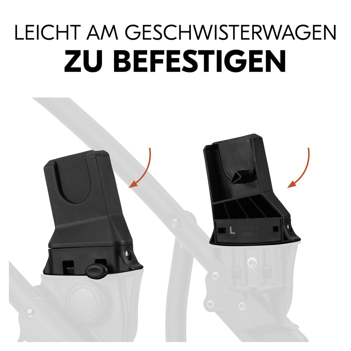 hauck Duett 2 Geschwisterwagen inkl. Regenschutz für Kinder bis je 15 kg, Hauptsitz umbaubar zur Babywanne ab Geburt mit Liegeposition, Zweitsitz Abnehmbar, Höhenverstellbar (Black Forest)
