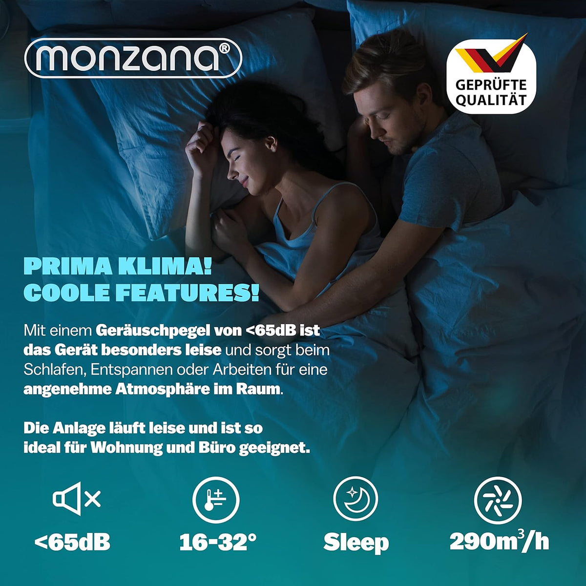 Monzana lokale Klimaanlage MZKA2000 Mobil Abluftschlauch 7000BTU 3in1 750W 24h Timer 25qm Fernbedienung Luftentfeuchter Rollladenkit Klimagerät
