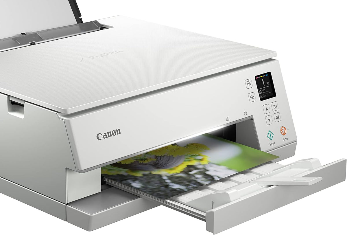 Canon PIXMA TS6350a Drucker Farbtintenstrahl Multifunktionsgerät DIN A4 (Fotodrucker, Scanner, Kopierer, OLED, 4.800x1.200 dpi, USB, WLAN, 5 separate Tinten, Duplexdruck, 2 Papierzuführungen), schwarz