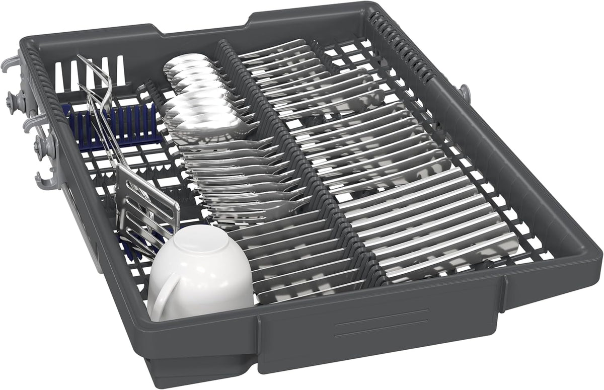 Siemens SR65YX08ME, iQ500 Smarter Geschirrspüler Vollintegriert, 45 cm breit, Besteckschublade, Zeolith, extra leise, aquaStop, automatische Türöffnung nach Programmende, varioSpeed, Innenbeleuchtung
