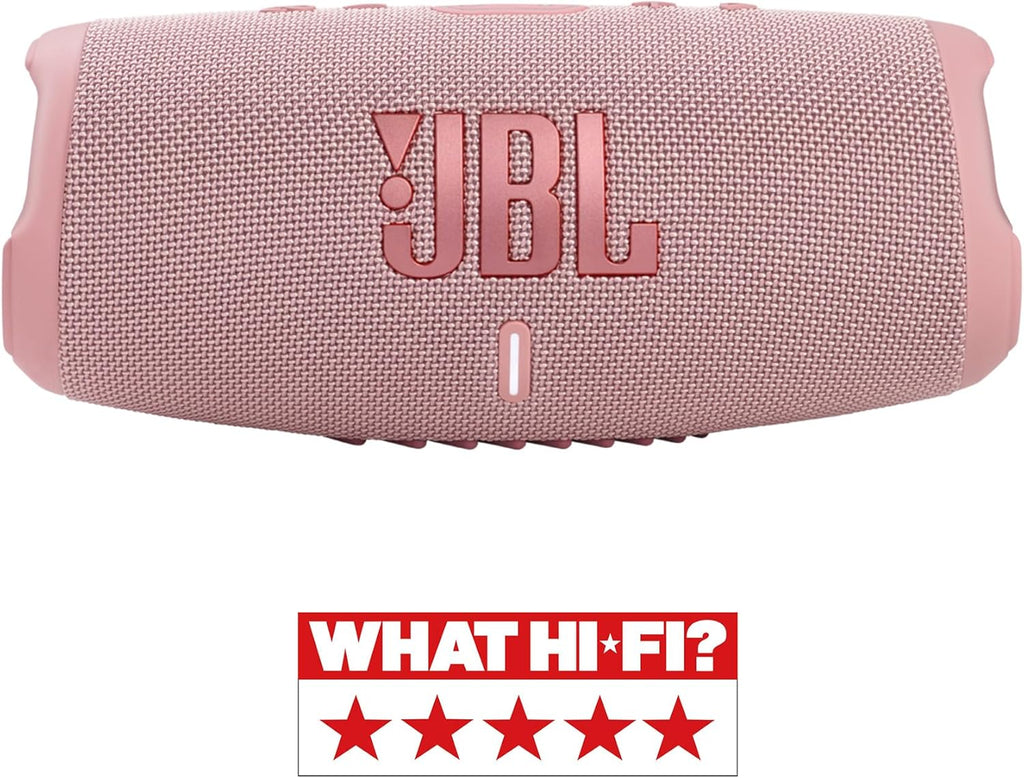 JBL Charge 5 Bluetooth-Lautsprecher in Schwarz – Wasserfeste, portable Boombox mit integrierter Powerbank – Eine Akku-Ladung für bis zu 20 Stunden kabellosen Musikgenuss