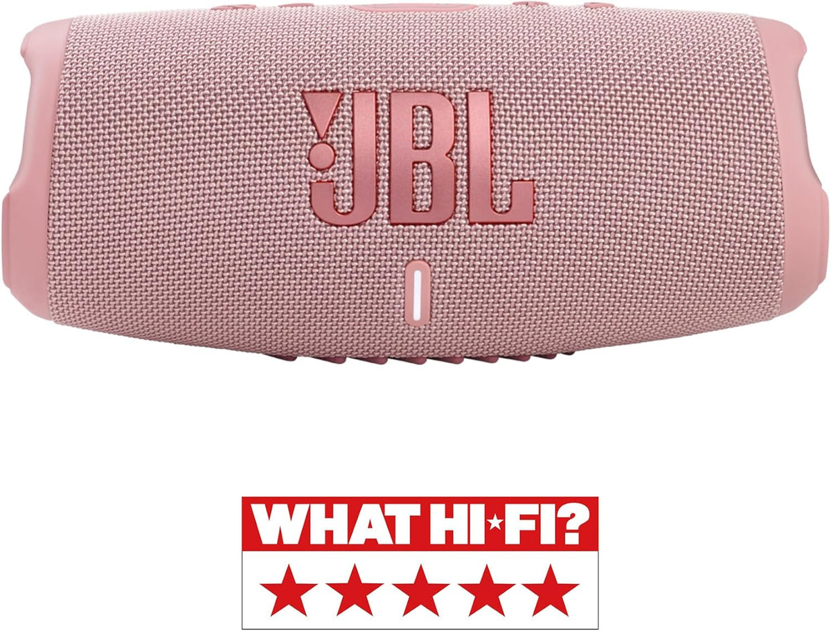 JBL Charge 5 Bluetooth-Lautsprecher in Schwarz – Wasserfeste, portable Boombox mit integrierter Powerbank – Eine Akku-Ladung für bis zu 20 Stunden kabellosen Musikgenuss