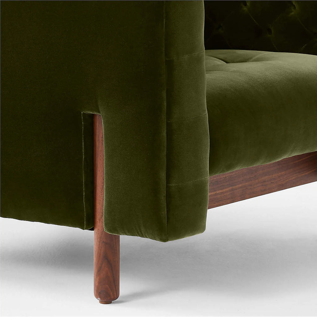 Akuna 1 Seater Teak Wood Fabric Sofa