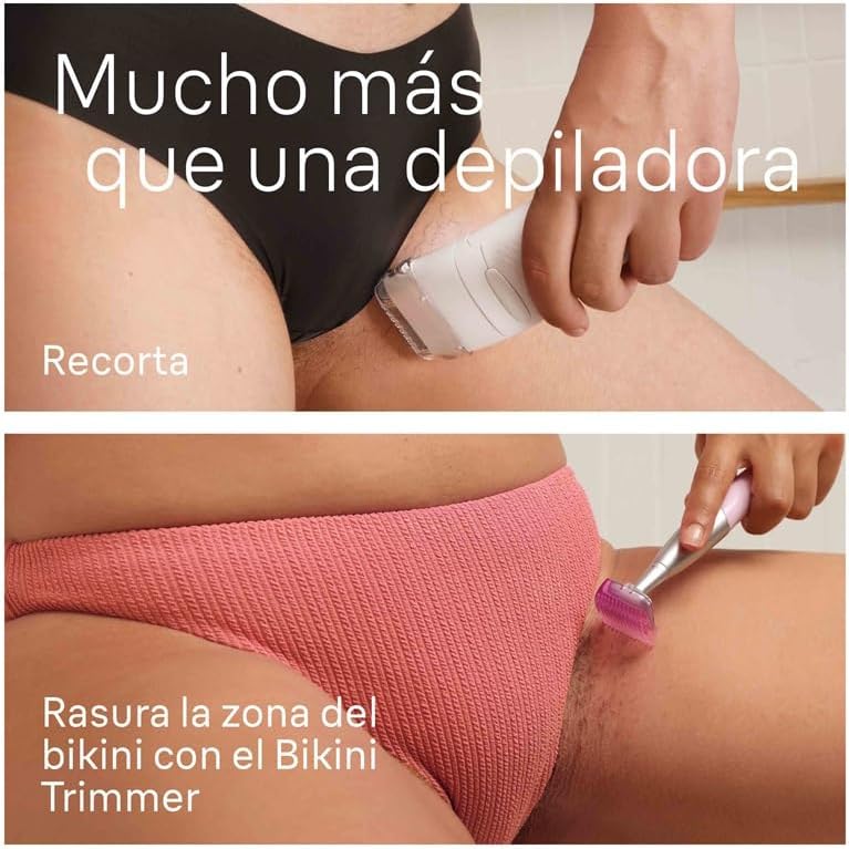 Braun Silk-épil 7, Depiladora Eléctrica para una Fácil Eliminación del Vello, Piel Suave y Duradera, Modelo 7-210, Blanco/Flamenco