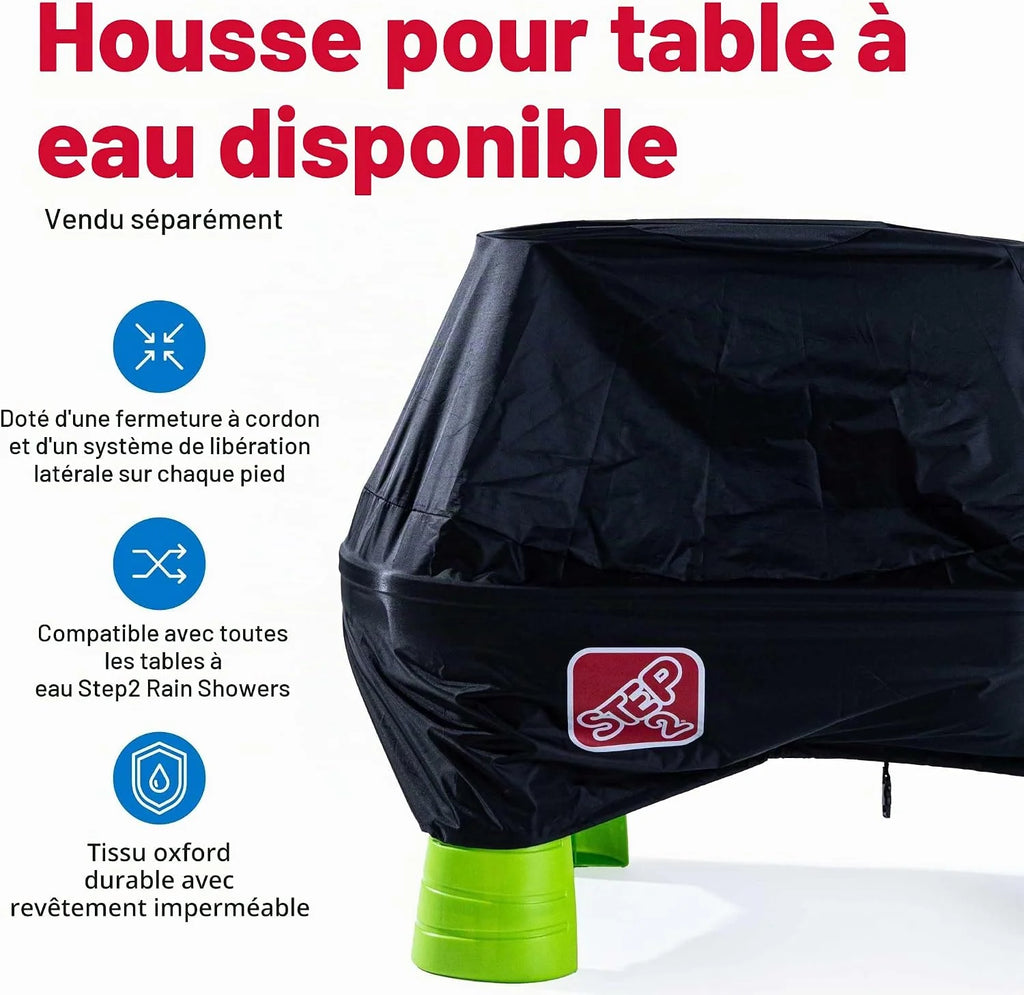 Step2 Rain Shower Splash Table d'eau avec 13 Accessoires - Bleu & Vert | Jeu extérieur Aquatique | Activité pour Le Jardin