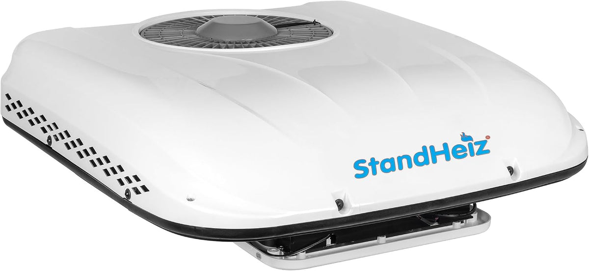 Dachklimaanlage, Standklimaanlage 12V 1800W StandHeiz Kühlleistung, Elektrisch, R134a Vorbefüllt – Kompakte Klimaanlage für Bagger, Traktor & LKW – 750W, 60dB Leise