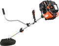 FUXTEC Benzin Motorsense FX-4MS131, Rasentrimmer mit 4-Takt-Motor, 320 mm Schnittkreis, ergonomischer Zweihandgriff, Notstop-Schalter, leichtgewichtig, inkl. Profi-Tragegurt/Messer/Faden