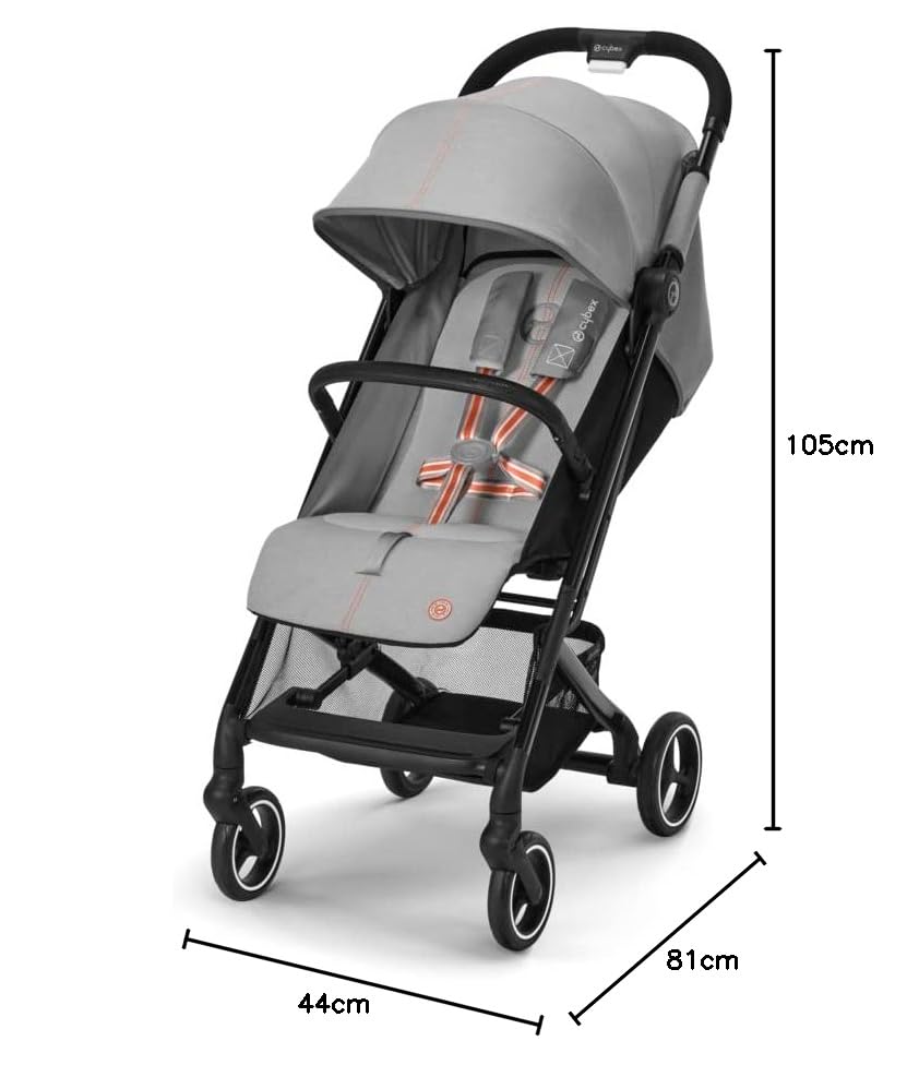 Cybex Gold Kinderwagen Beezy mit One-Pull Harness, Ab Geburt bis ca. 4 Jahre (max. 22 kg), Kompakt und ergonomisch, Almond Beige (Beige mit schwarzem Rahmen)