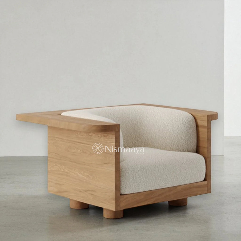 Nismaaya Ainsley Oak Wood Arm Chair