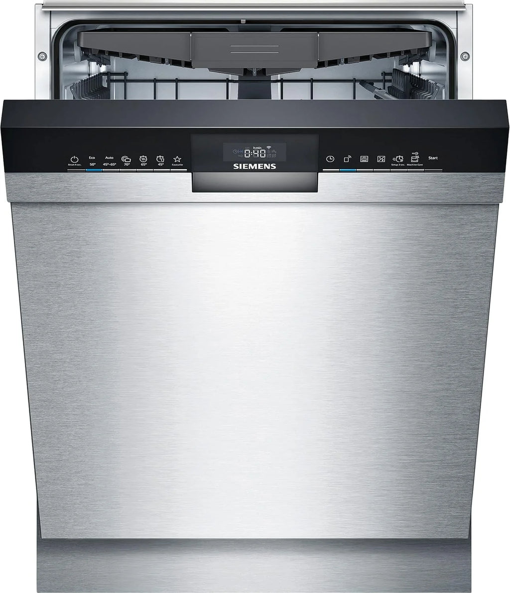 Siemens SN43ES14VE, iQ300 Lave-vaisselle intelligent, lave-vaisselle sous meuble avec tiroir à couverts, 60 cm, ouverture automatique de la porte grâce à AutoOpen dry, particulièrement silencieux avec