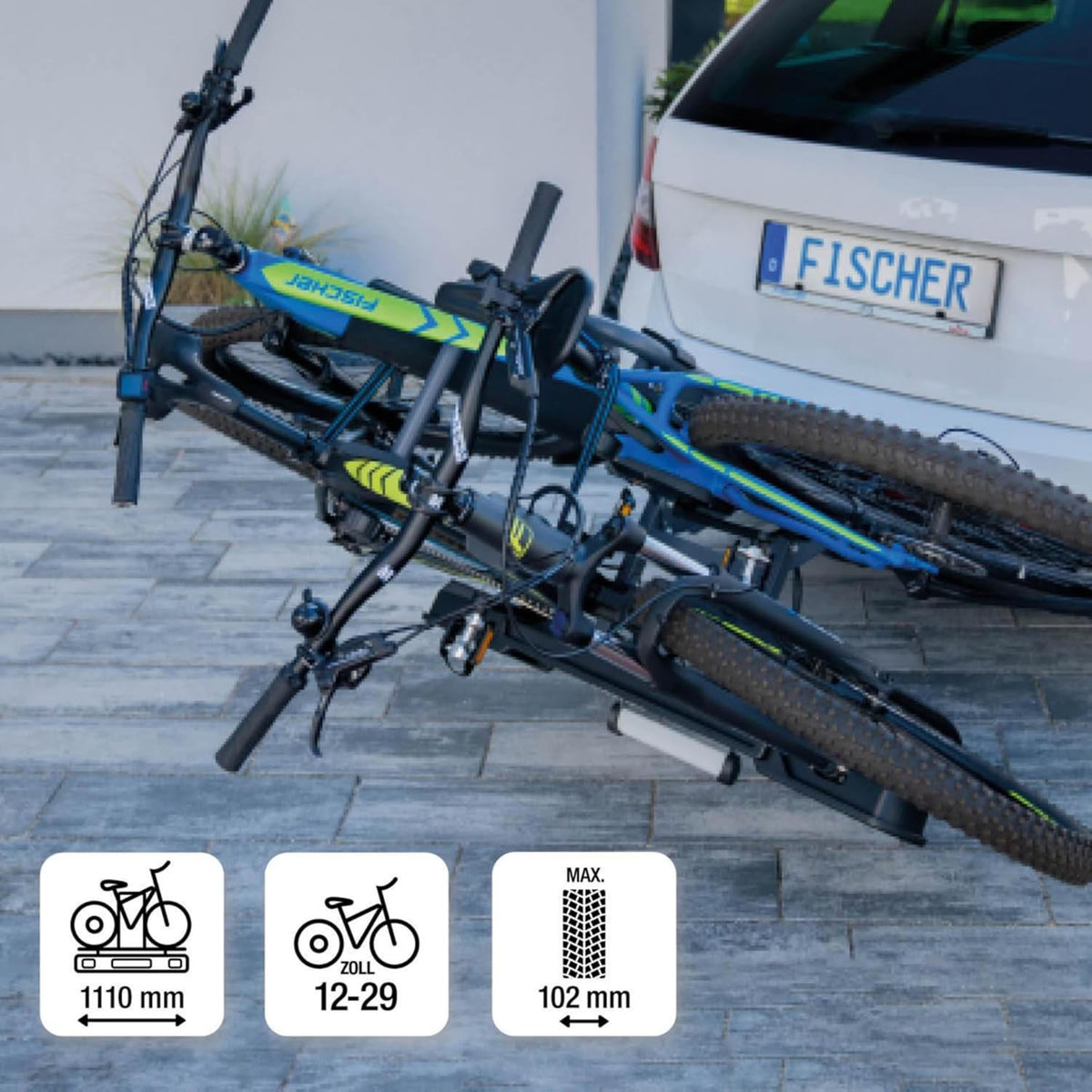 FISCHER Kupplungsfahrradträger ProlineEvo 2 I Fahrradträger Kupplung I Fahrradträger Auto I Träger Auto