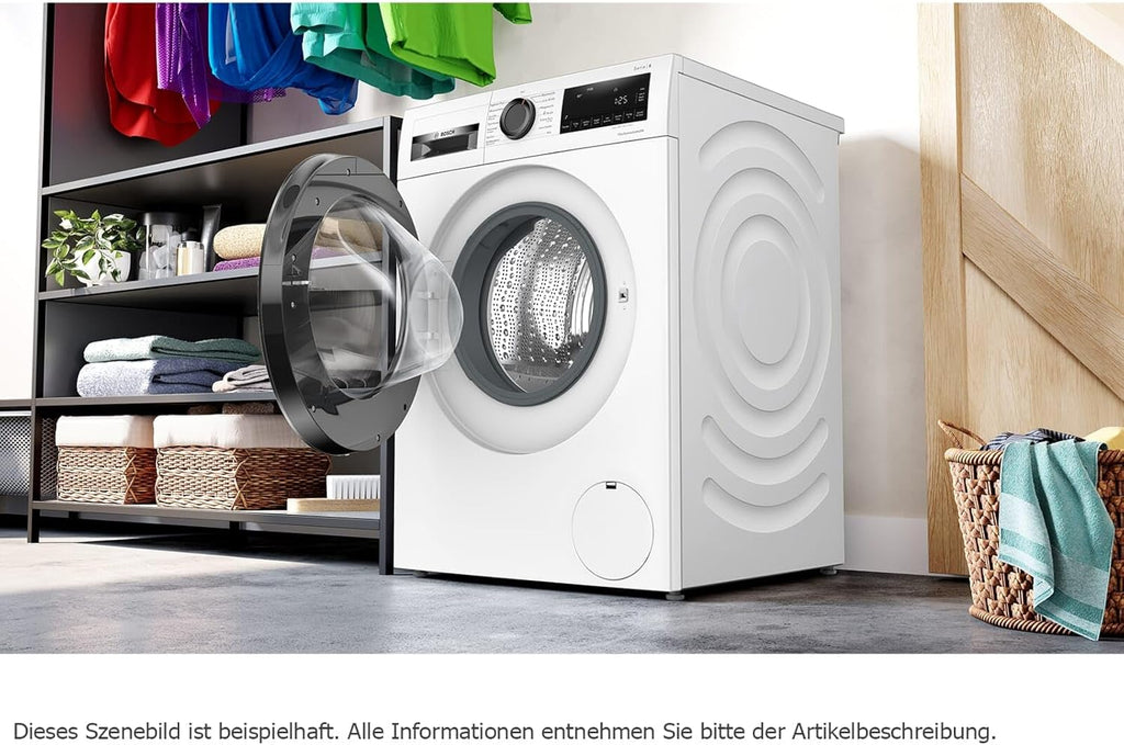 BOSCH WAN28127 Waschmaschine Serie 4, Frontlader mit 8kg Fassungsvermögen, 1400 UpM, Iron Assist, Active Water Plus, EcoSilence Drive, Speed Perfect, Weiß, 60cm