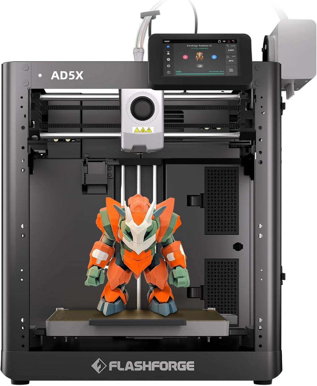 Flashforge Adventurer 5X 3D-Drucker mit Mehrfarbendruck, Anpassbar mit IFS,AD5X 3D-Drucker für mehrere Materialien,Vollautomatische Nivellierung,Maximale Geschwindigkeit: 600mm/s,Unterstützt PETG CF