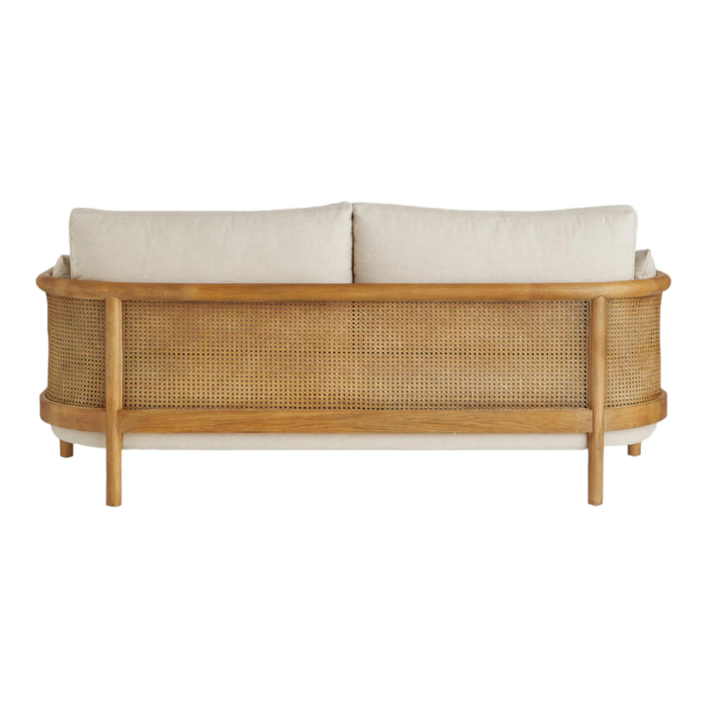 Manora 3 Seater Oak Wood & Rattan Sofa
