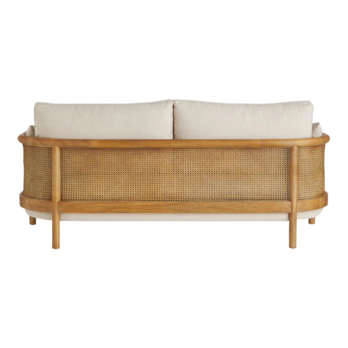 Manora 3 Seater Oak Wood & Rattan Sofa