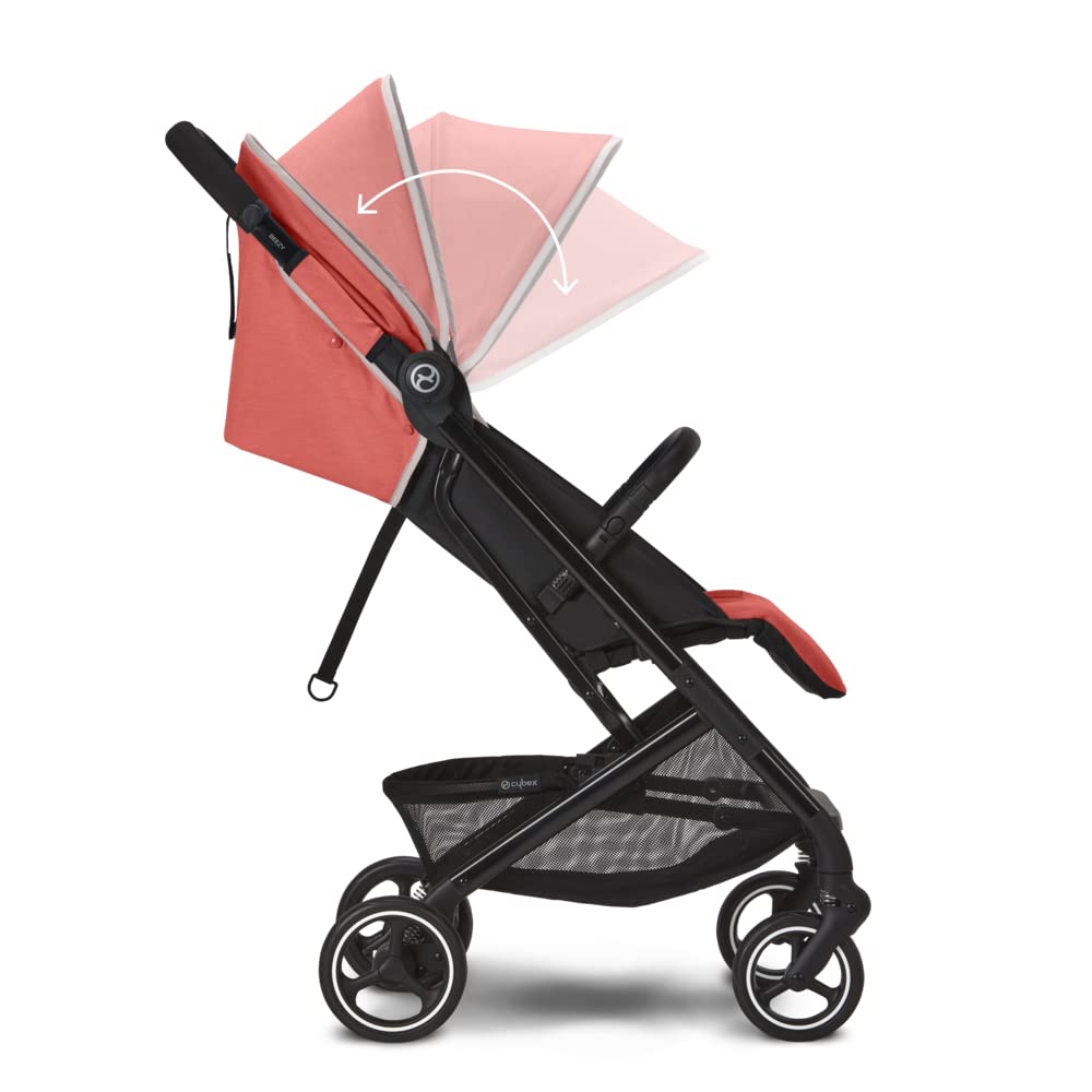Cybex Gold Kinderwagen Beezy mit One-Pull Harness, Ab Geburt bis ca. 4 Jahre (max. 22 kg), Kompakt und ergonomisch, Magic Black (Schwarz mit schwarzem Rahmen)