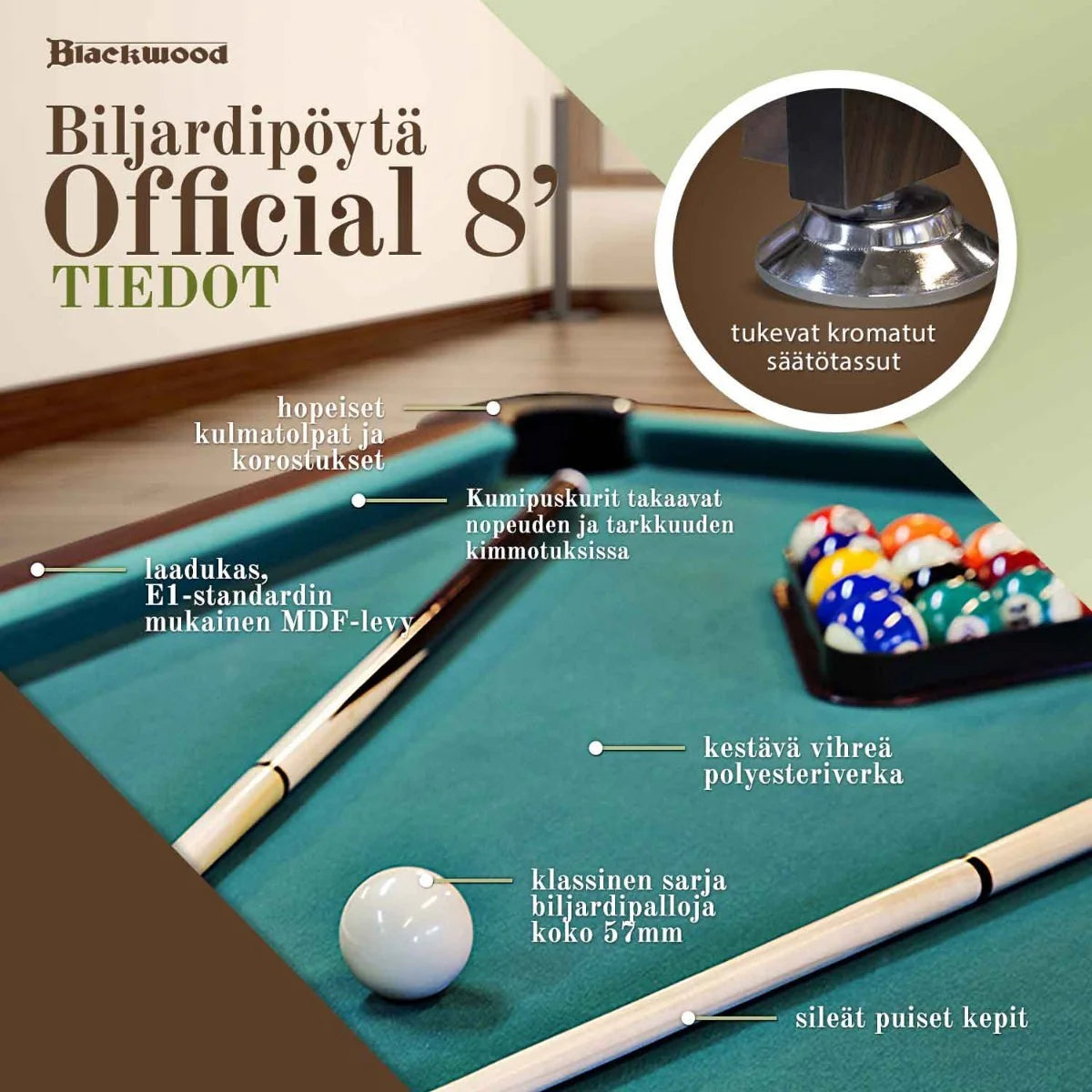 Blackwood Billardtisch Official 8'