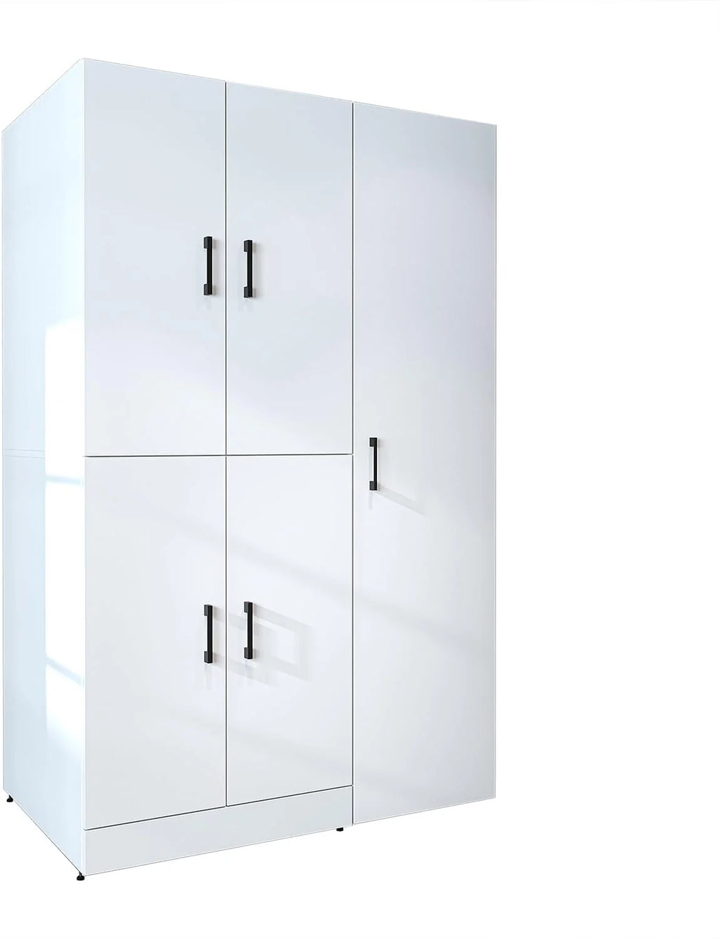 ROOMART Dora - Armoire de machine à laver - Pour sèche-linge et machine à laver - En 4 couleurs - Avec portes et panneau coulissant - Blanc - Chêne blanc - Chêne anthracite - Chêne blanc (chêne blanc)