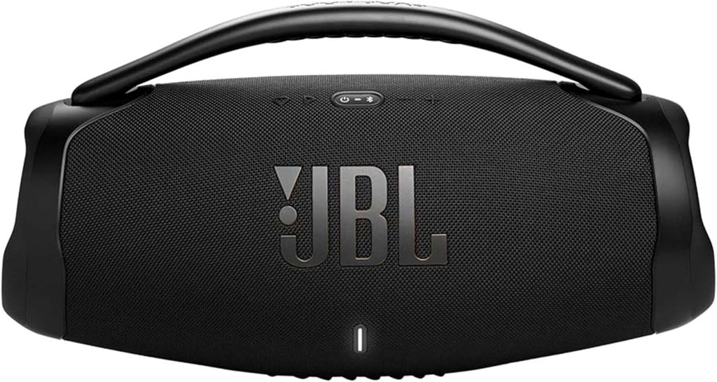 JBL Boombox 3 Wifi – Kabelloser Lautsprecher mit Bluetooth und Wifi – Kompatibel mit der JBL One App – 24 Stunden Wiedergabezeit – Wasser- und staubdicht – Integrierte Powerbank – Schwarz