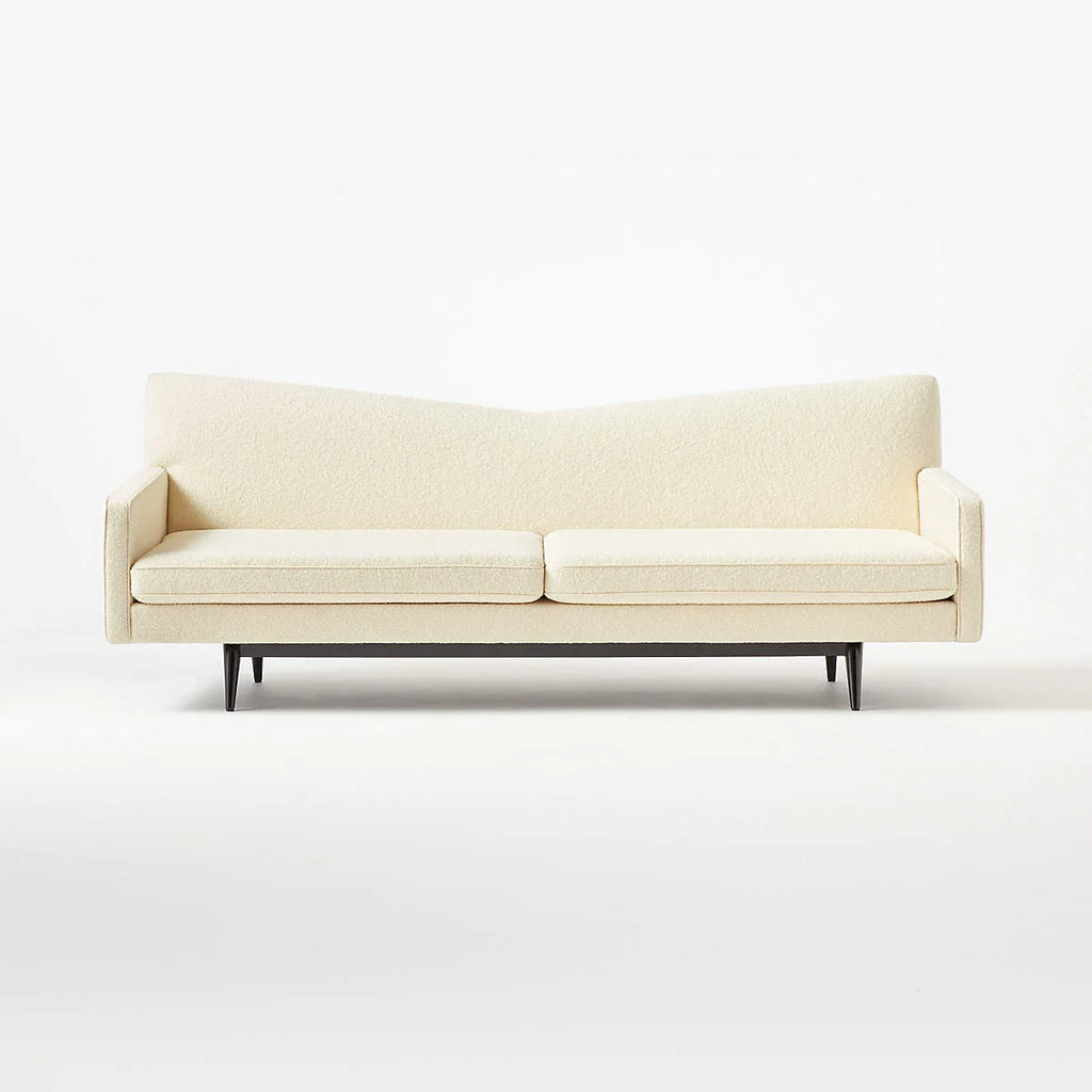 Alvan 3 Seater Teak Wood Boucle Sofa