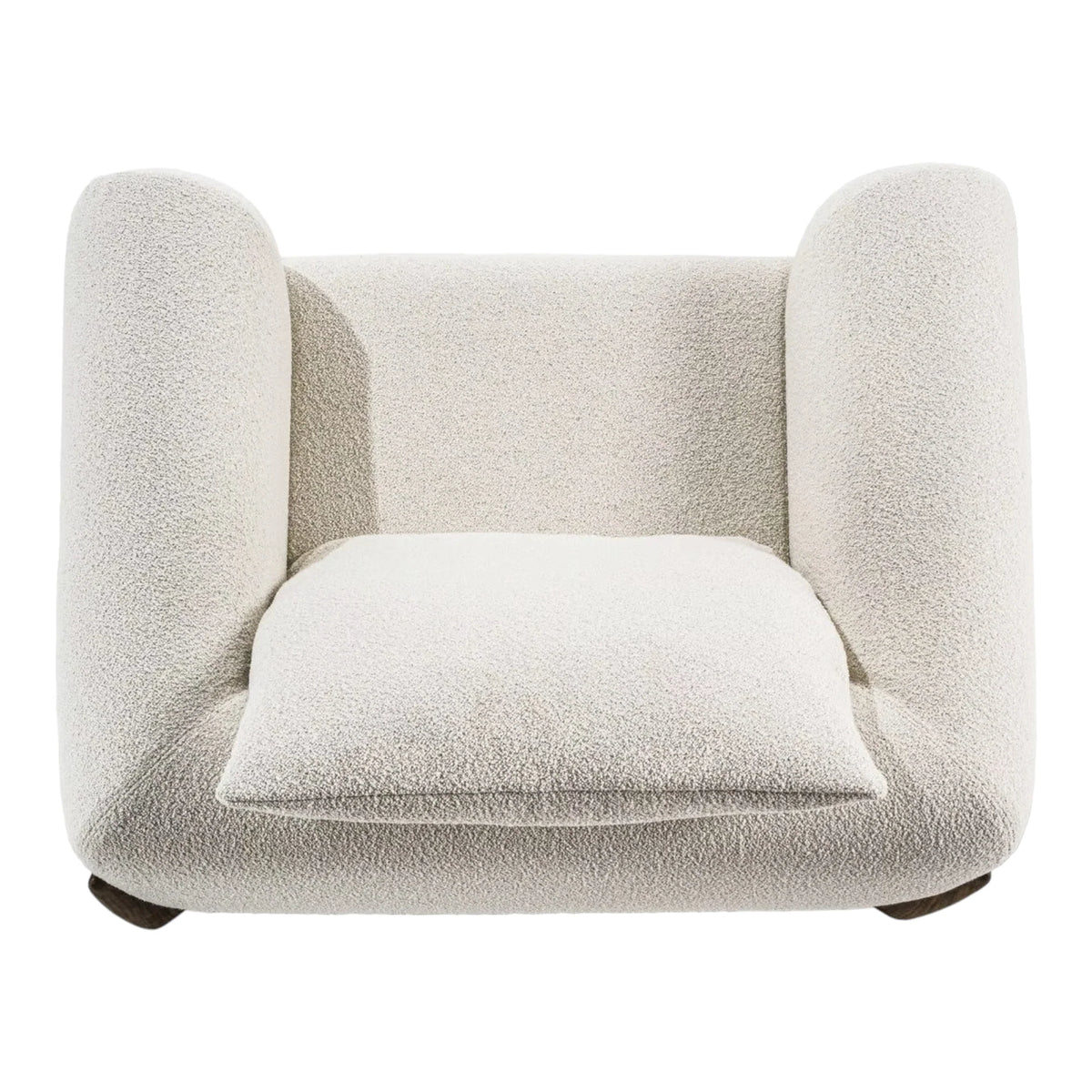 EDER 1 SEATER BOUCLE & WALNUT WOOD SOFA