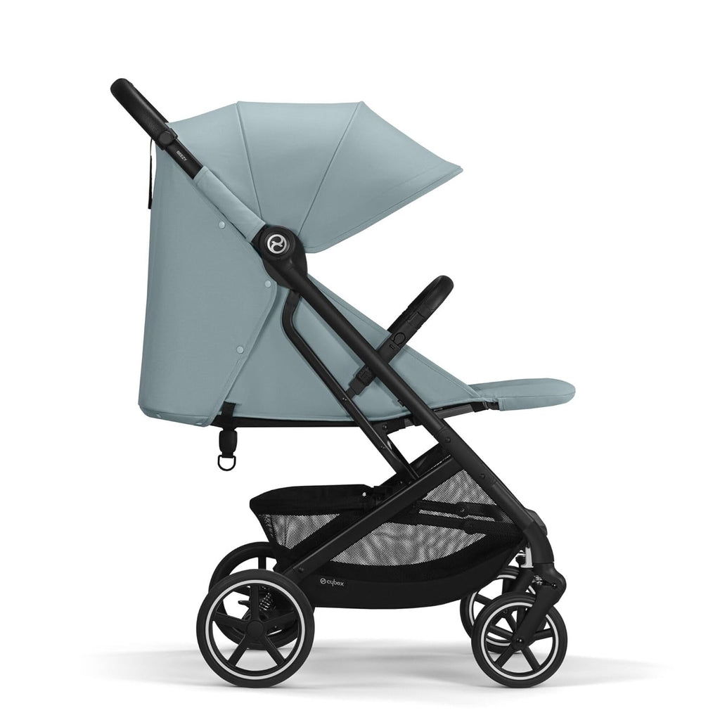 Cybex Gold Kinderwagen Beezy mit One-Pull Harness, Ab Geburt bis ca. 4 Jahre (max. 22 kg), Kompakt und ergonomisch, Magic Black (Schwarz mit schwarzem Rahmen)