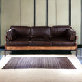 Aerlene 3 Seater Leather Sofa Brown