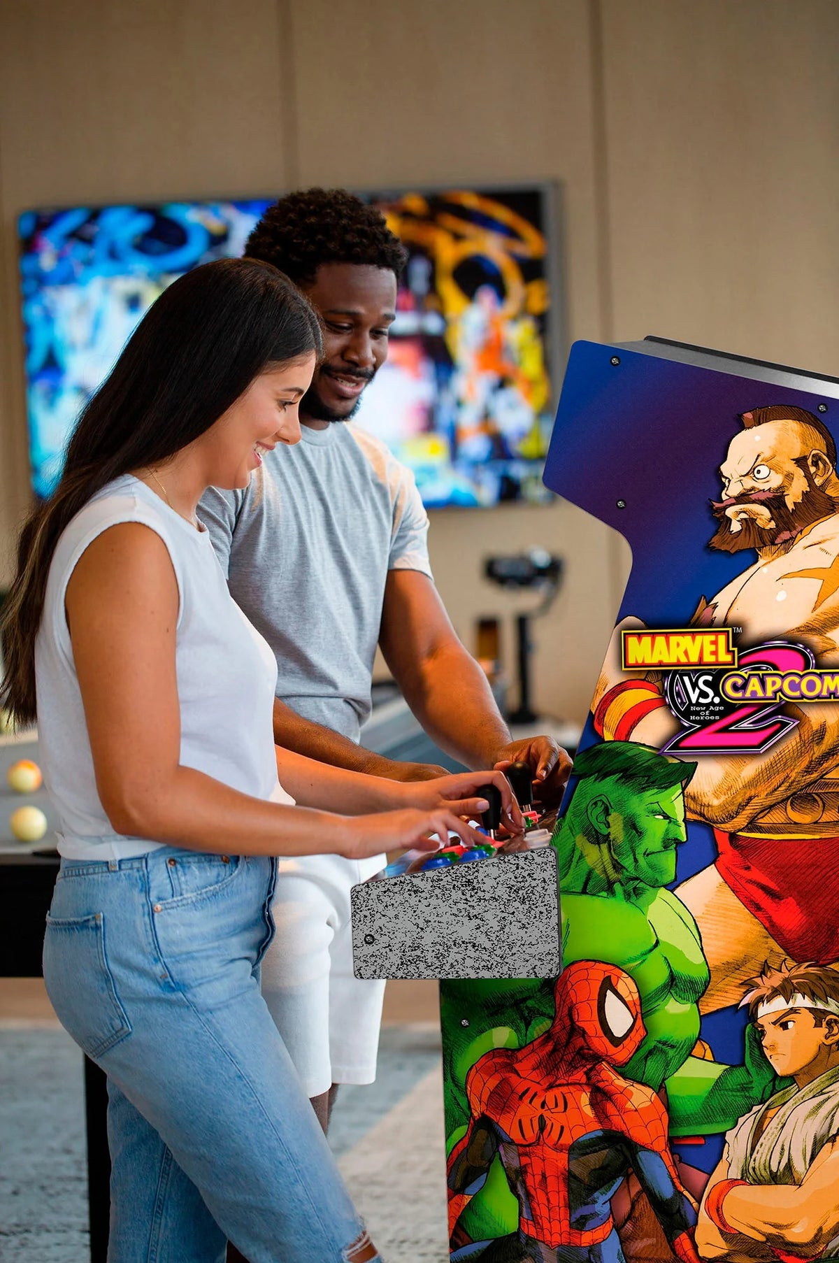 Arcade1Up – Máquina Arcade Marvel Vs Capcom 2 con Marquesina Iluminada