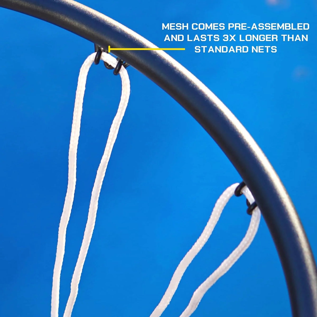 All-In-One Aro de Baloncesto para Piscina – Incluye Balón Compuesto, Bomba de Aire y Herramientas – Set Resistente en Negro Mate – Canasta Ajustable para el Lado de la Piscina – Para Niños, Adolescentes y Adultos