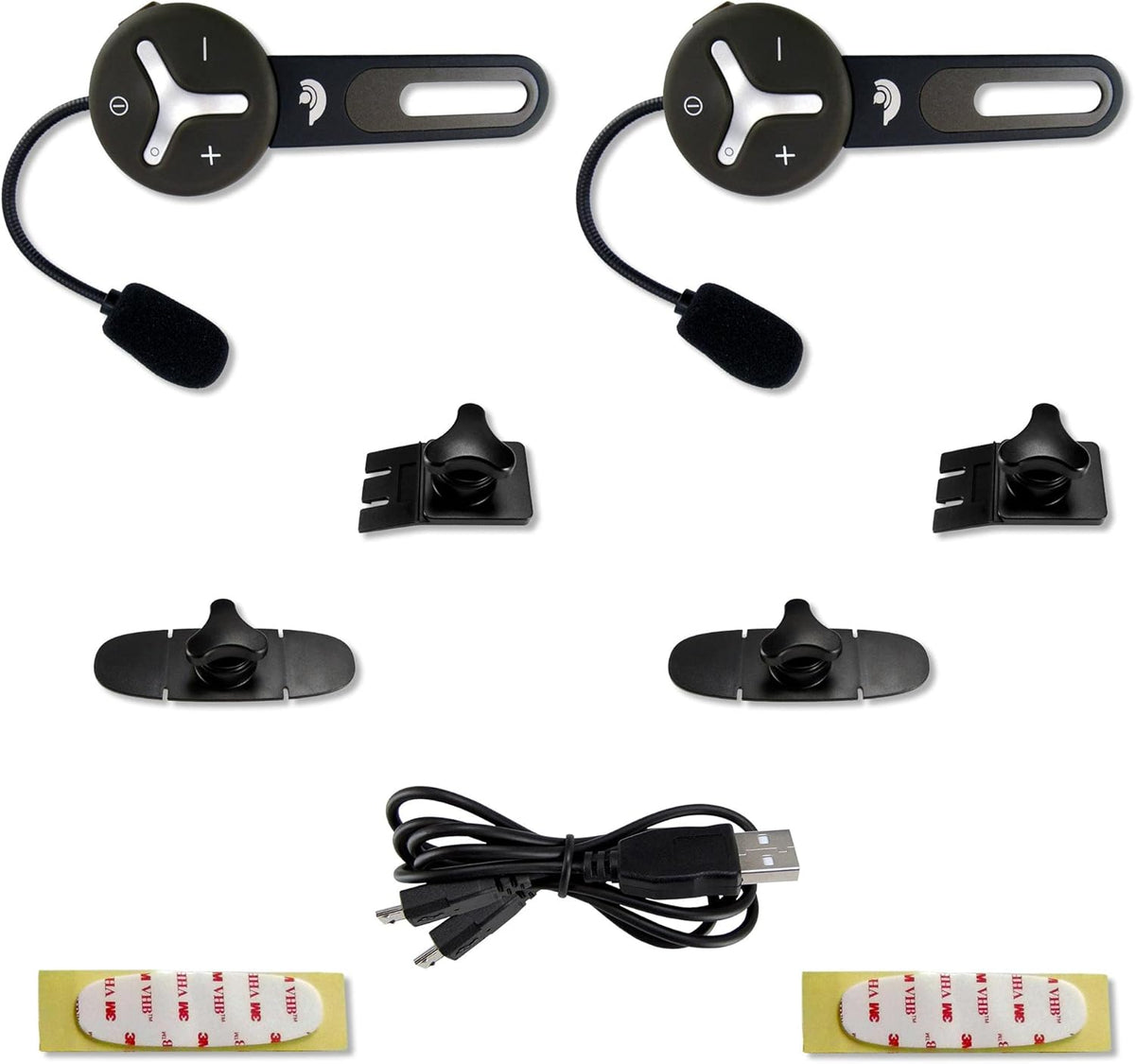 BuddyChat Duo (2er Set) Bluetooth Fahrrad Sport Ski Arbeit Intercom Helm Headset, Freisprechanlage Funkgerät, Gegensprechanlage, DSP-Geräuschunterdrückung, Reichweite bis 1000m