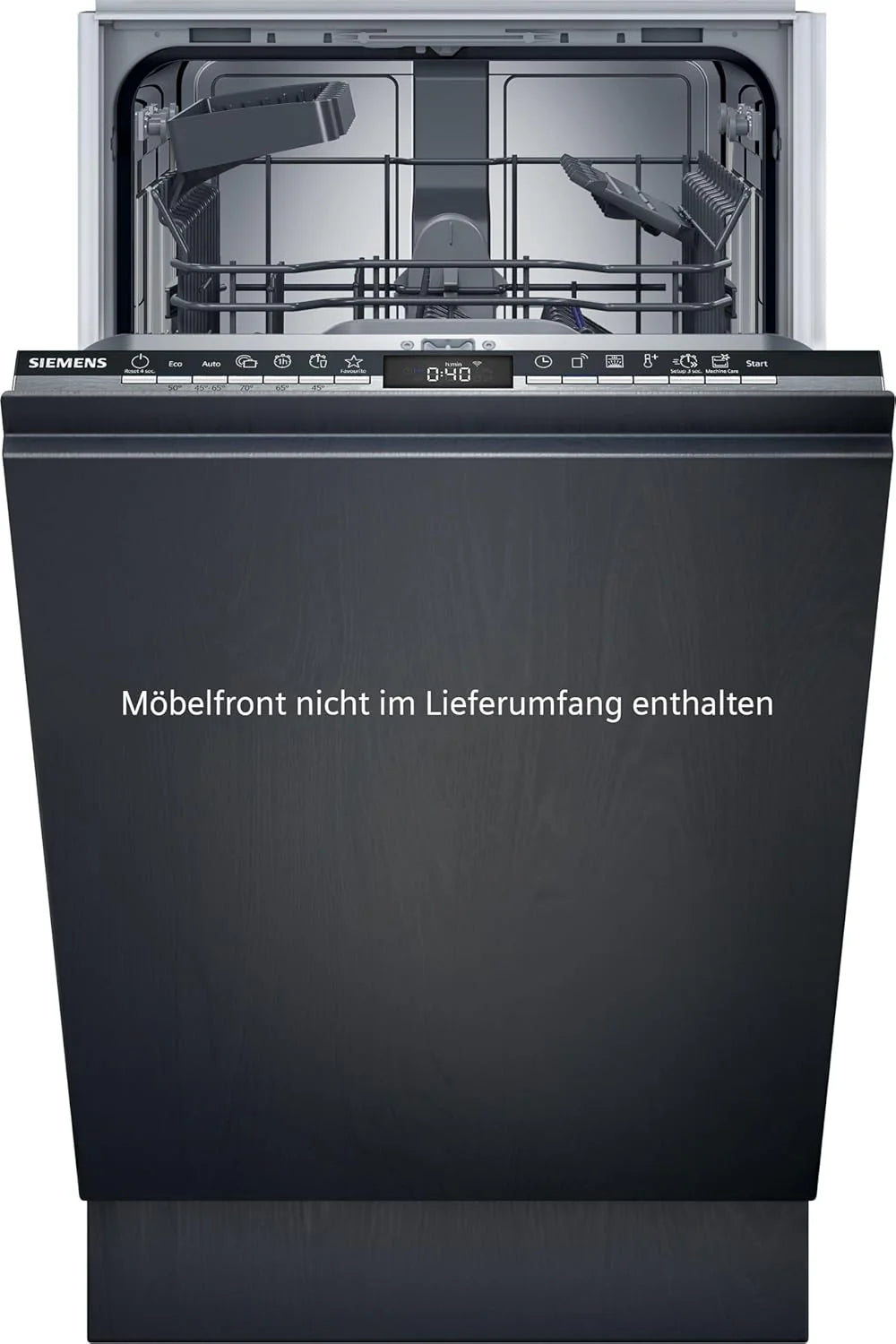 Siemens SR65YX08ME, iQ500 Smarter Geschirrspüler Vollintegriert, 45 cm breit, Besteckschublade, Zeolith, extra leise, aquaStop, automatische Türöffnung nach Programmende, varioSpeed, Innenbeleuchtung