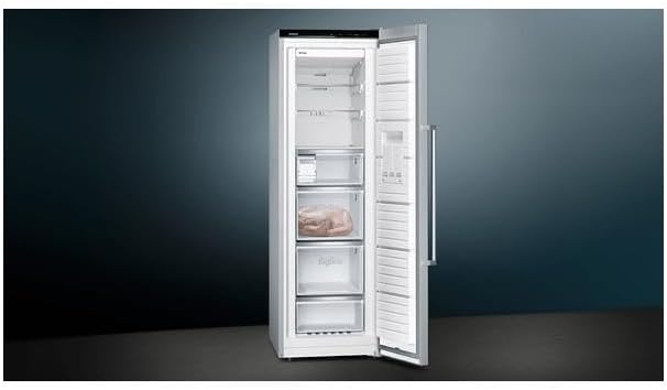 Siemens GS54NAWCV iQ500 Gefrierschrank, 176 x 70 cm, 327 L, noFrost nie wieder abtauen, bigBox Platz für großes Gefriergut, varioZone flexible Glas-und Schubladen, Weiß