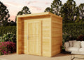 Alpholz Gartenhaus Bratek aus Massiv-Holz, Gerätehaus mit 19 mm Wandstärke, Garten Holzhaus inklusive Montagematerial, Geräteschuppen Größe: 202 x 168 cm, Flachdach