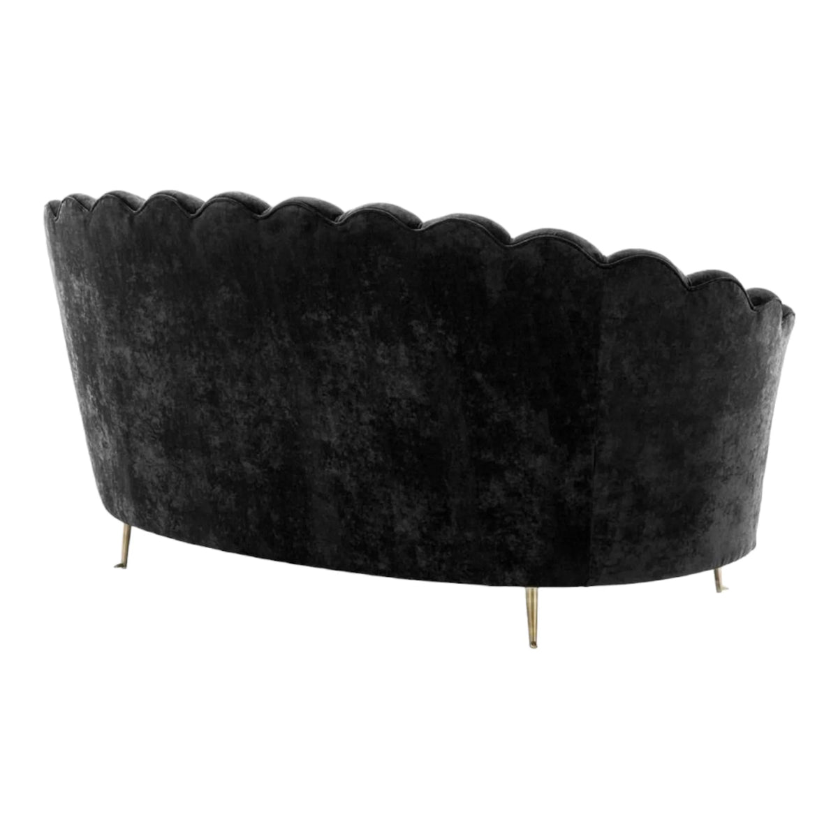 Nismaaya Adlai 3 Seater Black Velvet Sofa