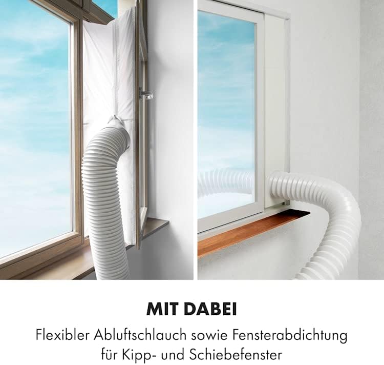 KLARSTEIN Grandbreeze Pro 14K – Mobiles Klimagerät, Luftentfeuchter, Ventilator, 3 Geschwindigkeiten, 14000 BTU/1,65 kW, Raum: 42 bis 68 m², Durchfluss: 460 m³/h, CEE A – Weiß Klimaanlage