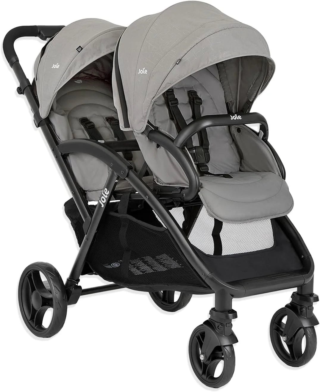 Joie - Evalite™ Duo - Poussette Double - Siège Arrière Inclinable À Plat - Pliage Facile & Compact - Compatible Sièges Auto - Suspension 4 Roues - Harnais 5 Points SoftTouch - Dès la naissance