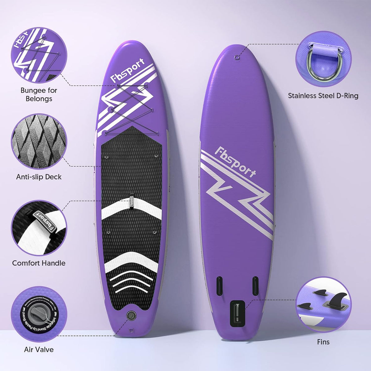 Premium-Stand-Up-Paddle-Board, Yoga-Board mit strapazierfähigem SUP-Zubehör und Tragetasche | Breiter Stand, Surf-Kontrolle, rutschfestes Deck, Leine, Paddel und Pumpe für Jugendliche und Erwachsene