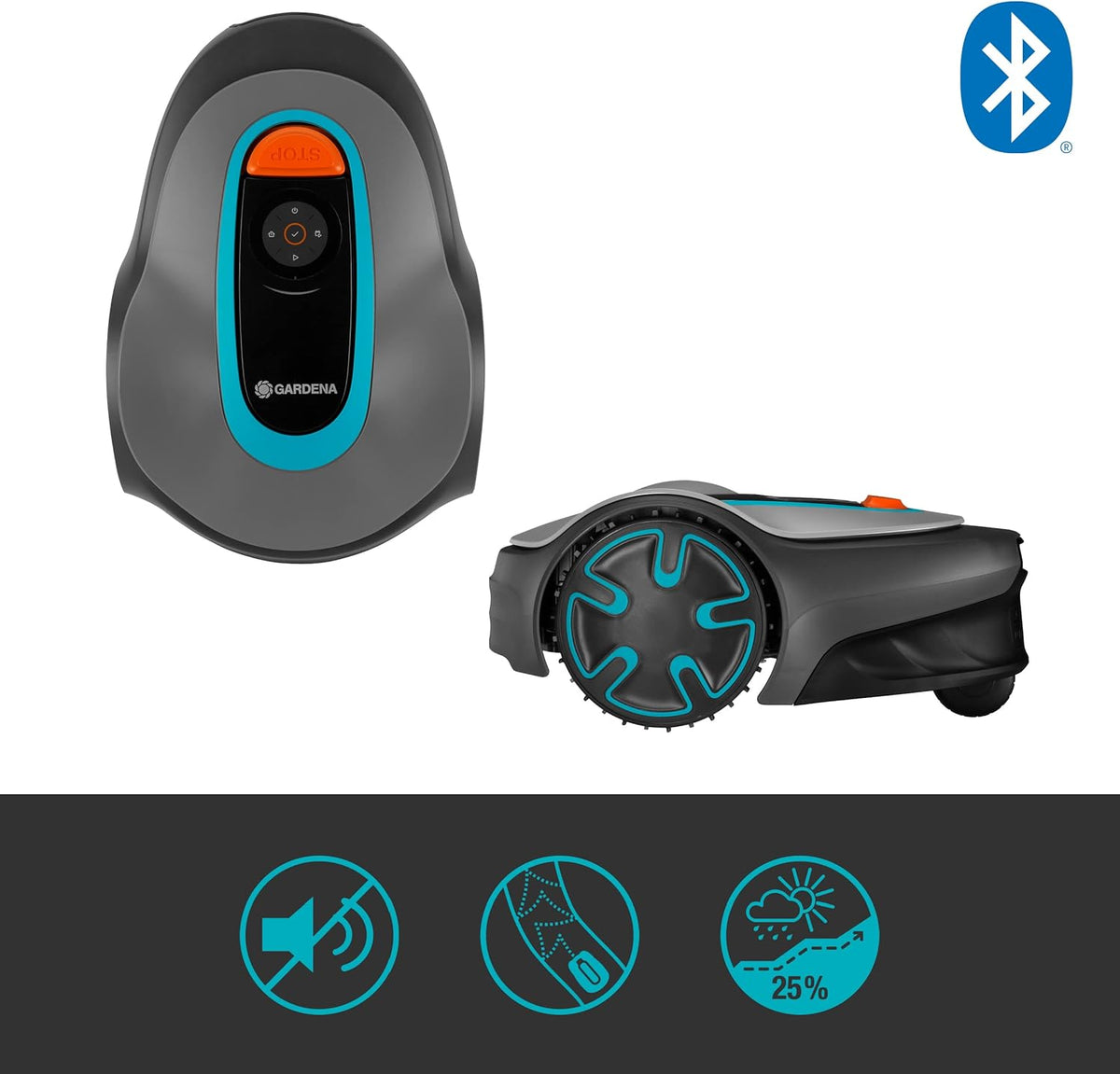 Gardena Mhroboter SILENO minimo 500 m: intelligenter Rasenmher mit optimaler Konnektivitt, mit Gardena Bluetooth App programmierbar, DE-Version (15202-20)