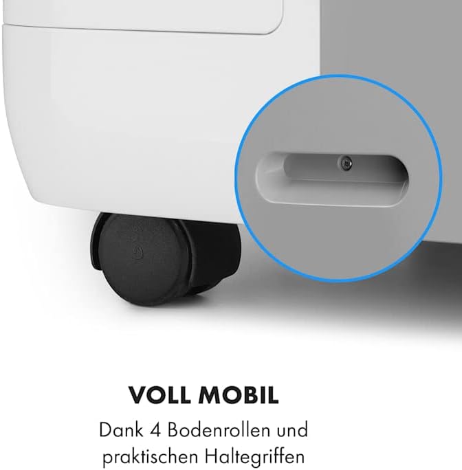 KLARSTEIN Grandbreeze Pro 14K – Mobiles Klimagerät, Luftentfeuchter, Ventilator, 3 Geschwindigkeiten, 14000 BTU/1,65 kW, Raum: 42 bis 68 m², Durchfluss: 460 m³/h, CEE A – Weiß Klimaanlage